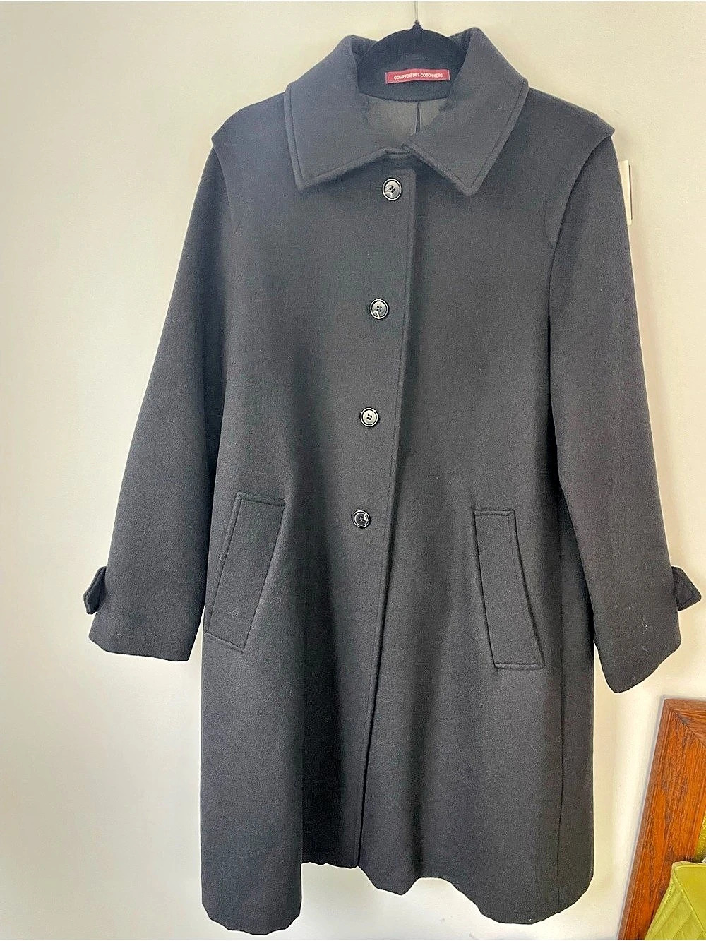 Comptoir des Cotonniers Wool Cashmere Coat in Black Medium Like New